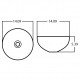 American Imaginations AI-27848 14.09-in. W Above Counter White Bathroom Vessel Sink For Deck Mount Deck Mount Drilling