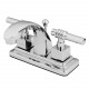 Kingston Brass KS464QL Metal Lever 4" Centerset Faucet w/ Brass Pop-up Drain