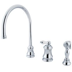 Kingston Brass KS381PLBS Widespread Kitchen Faucet