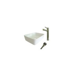 Kingston Brass EV5102S8418 Vessel Sink Combo, White/Brushed Nickel