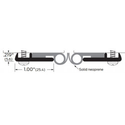 ZERO 326N Head & Jamb Gasketing, Dual Bulb and Lip Seal - Neoprene
