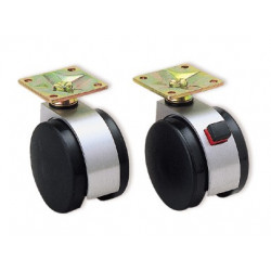 Sugatsune FA-45-P Twin Wheel Caster (Plate Type), Aluminum Body