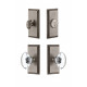 Grandeur Carre Plate w/ Provence Crystal Knob & Matching Deadbolt