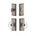 Grandeur Carre Short Plate w/ Provence Crystal Knob & Matching Deadbolt