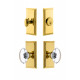 Grandeur Carre Plate w/ Provence Crystal Knob & Matching Deadbolt