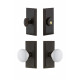 Grandeur Carre Plate w/ Hyde Park Porcelain Knob & Matching Deadbolt