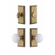 Grandeur Carre Plate w/ Hyde Park Porcelain Knob & Matching Deadbolt
