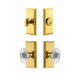 Grandeur Carre Plate w/ Burgundy Crystal Knob & Matching Deadbolt