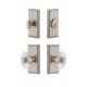 Grandeur Carre Plate w/ Burgundy Crystal Knob & Matching Deadbolt
