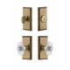 Grandeur Carre Plate w/ Burgundy Crystal Knob & Matching Deadbolt