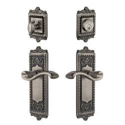 Grandeur Windsor Long Plate w/ Portfino Lever & Matching Deadbolt