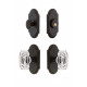 Grandeur Arc Plate w/ Baguette Crystal Knob & Matching Deadbolt