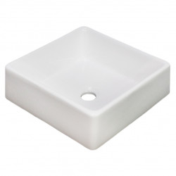American Imaginations AI-28550 15.2-in. W Above Counter White Bathroom Vessel Sink For Deck Mount Deck Mount Drilling