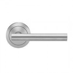 Karcher Design UER21 Manhattan Lever Set w/ 3-Piece Rose 2 5/8", For Pre-Bored Door (2 1/8")