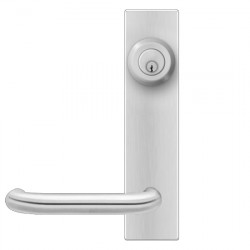Karcher Design UEL27 Crete Tubular Entry Set w/ Escutcheon Plate, Lever/Lever, Finish-Satin Stainless Steel