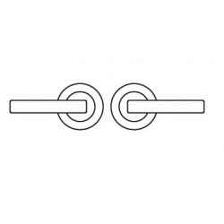 Karcher Design UER38 Starlight Lever Set w/ 3-Piece Rose 2 5/8", For Pre-Bored Door (2 1/8")