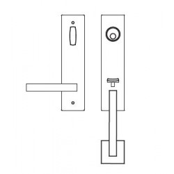 Karcher Design UET57 Soho Tubular Entry Set w/ Escutcheon Plate, Grip/Lever