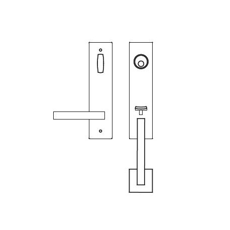Karcher Design UET58 Lever Handle Sets "Boston" Tubular Entry Set - Grip/Lever (Entry, 5 1/2" Ctc)