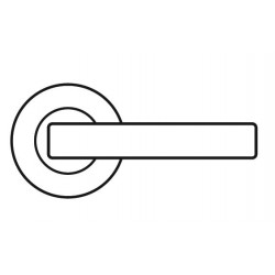 Karcher Design ERM28 Rhodos Lever Set w/ Mortise Rose 2 3/8", Trim Only, For Custom Bored Door