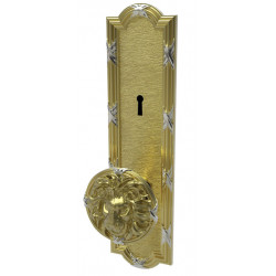 Von Morris 8141 Large Ribbon & Reed Escutcheon Sets With Large Ribbon & Reed Knob, Tubular Latch Sets