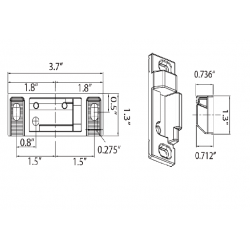 Cal-Royal 938 Surface Applied Strike for Rim Exit Device