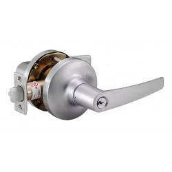 Delaney F Series MD Lever Style Grade 1 Extra Heavy Duty Cylindrical Leverset, Satin Chrome