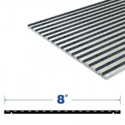Legacy Manufacturing 38763MA Rubber Grip Threshold (8" by 1/4"), Finish-Mill Aluminum