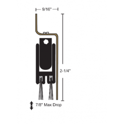 NGP 221WHBR Architectural Bronze Automatic Door Bottom w/ Nylon Brush Seal