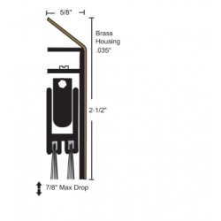 NGP 229WHBR Architectural Bronze Automatic Door Bottom w/ Nylon Brush Seal