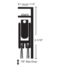 NGP 310WH Automatic Door Bottom w/ Nylon Brush Seal
