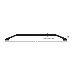 NGP 512 Aluminum Smooth Surface Saddle Threshold, 1/2" x 5"