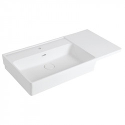 Ponte Giulio B48CN Hug Mineral Composite Washbasin Sink, Finish-Heap White