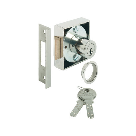 Hafele 231.06. KABA Spring Lock 8 Steel Nickel Plated 25MM