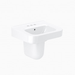 Sloan SS-3006 Vitreous China Wall Hung Lavatory 20" x 18" Ledgeback, Centerset-4"
