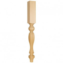 Hardware Resources P4 Tapered Fluted Leg, 3 3/4" x 3 3/4" x 35 1/2"
