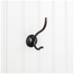 Elements YD30-381 Slender Contemporary Double Prong Wall Mounted Hook