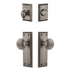 Grandeur Fifth Avenue Long Plate Knob & Deadbolt Set