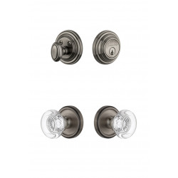 Grandeur Georgetown Rosette w/ Bordeaux Crystal Knob & Matching Deadbolt