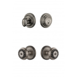Grandeur Georgetown Rosette w/ Parthenon Knob & Matching Deadbolt