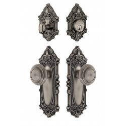 Grandeur Grande Victorian Long Plate w/ Circulaire Knob & Matching Deadbolt
