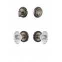 Grandeur Newport Rosette w/ Biarritz Crystal Knob & Matching Deadbolt