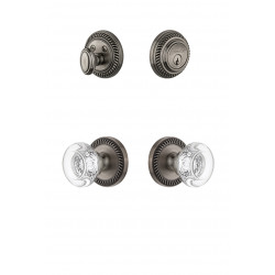 Grandeur Newport Rosette w/ Bordeaux Crystal Knob & Matching Deadbolt