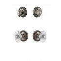 Grandeur Newport Rosette w/ Burgundy Crystal Knob & Matching Deadbolt
