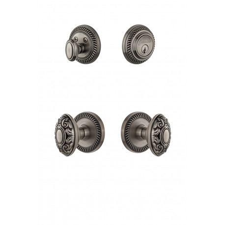 Grandeur Newport Rosette w/ Grande Victorian Knob & Matching Deadbolt