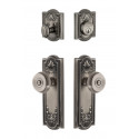 Grandeur Parthenon Long Plate w/ Bouton Knob & Matching Deadbolt