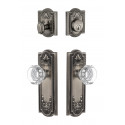 Grandeur Parthenon Long Plate w/ Chambord Crystal Knob & Matching Deadbolt