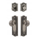 Grandeur Parthenon Long Plate w/ Fifth Avenue Knob & Matching Deadbolt