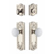 Grandeur Parthenon Plate w/ Hyde Park Porcelain Knob & Matching Deadbolt