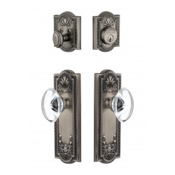 Grandeur Parthenon Long Plate w/ Provence Crystal Knob & Matching Deadbolt