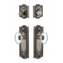 Grandeur Parthenon Long Plate w/ Provence Crystal Knob & Matching Deadbolt